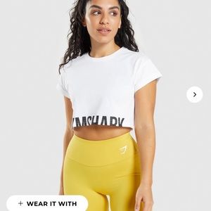Gymshark Fraction Crop Top - White - Medium